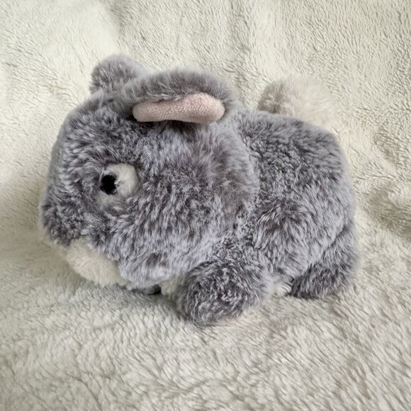Animal Adventure Grey Baby Bunny Rabbit 7” Spring Easter Plush Toy - Picture 2 of 5